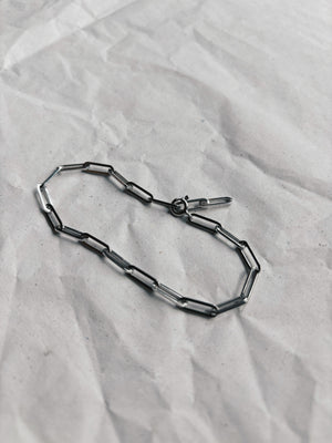 SS24 - Chunky Paperclip armband - Zilver (optie hangertje)