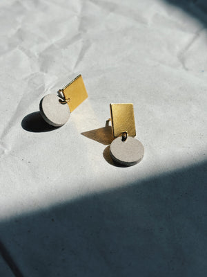 SS24 - Earring Gold & SandGrey - Verguld/Zilver