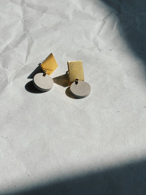 SS24 - Earring Gold & SandGrey - Verguld/Zilver